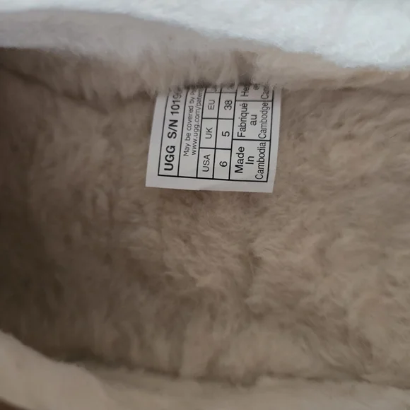 UGG Tasman Tan Sheepskin Slippers with Plush Lining - Picture 4 of 5